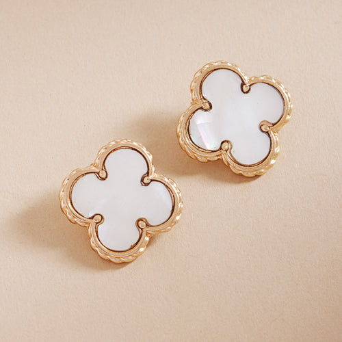 Clover Shaped Shell Post Earrings