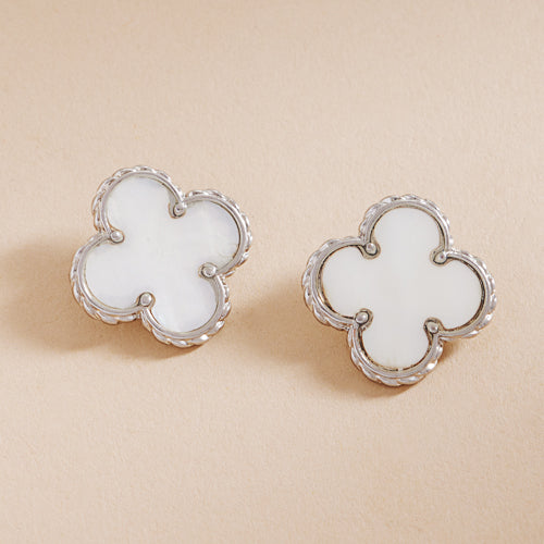 Clover Shaped Shell Post Earrings