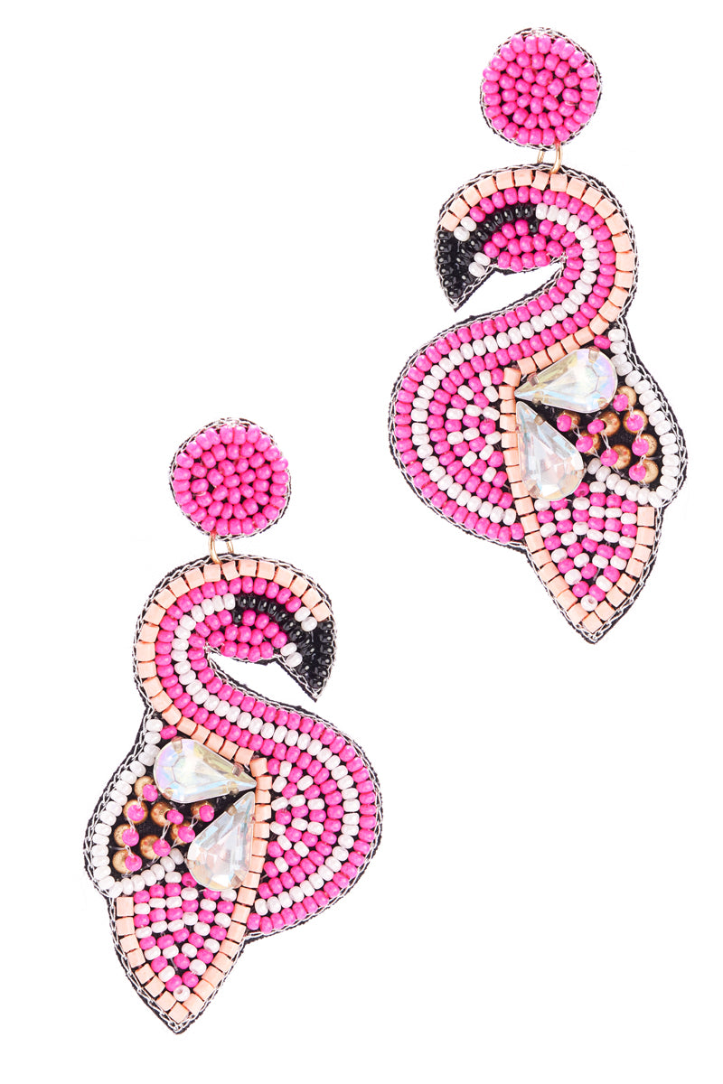 Elegance Swan Bridal Party Beads Post Earrings