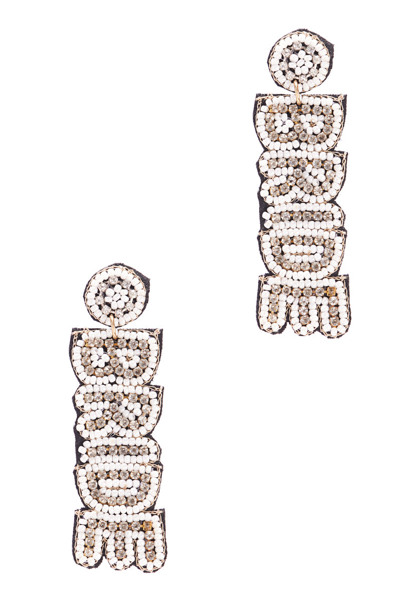 Bride Bridal Party Beads Post Earrings