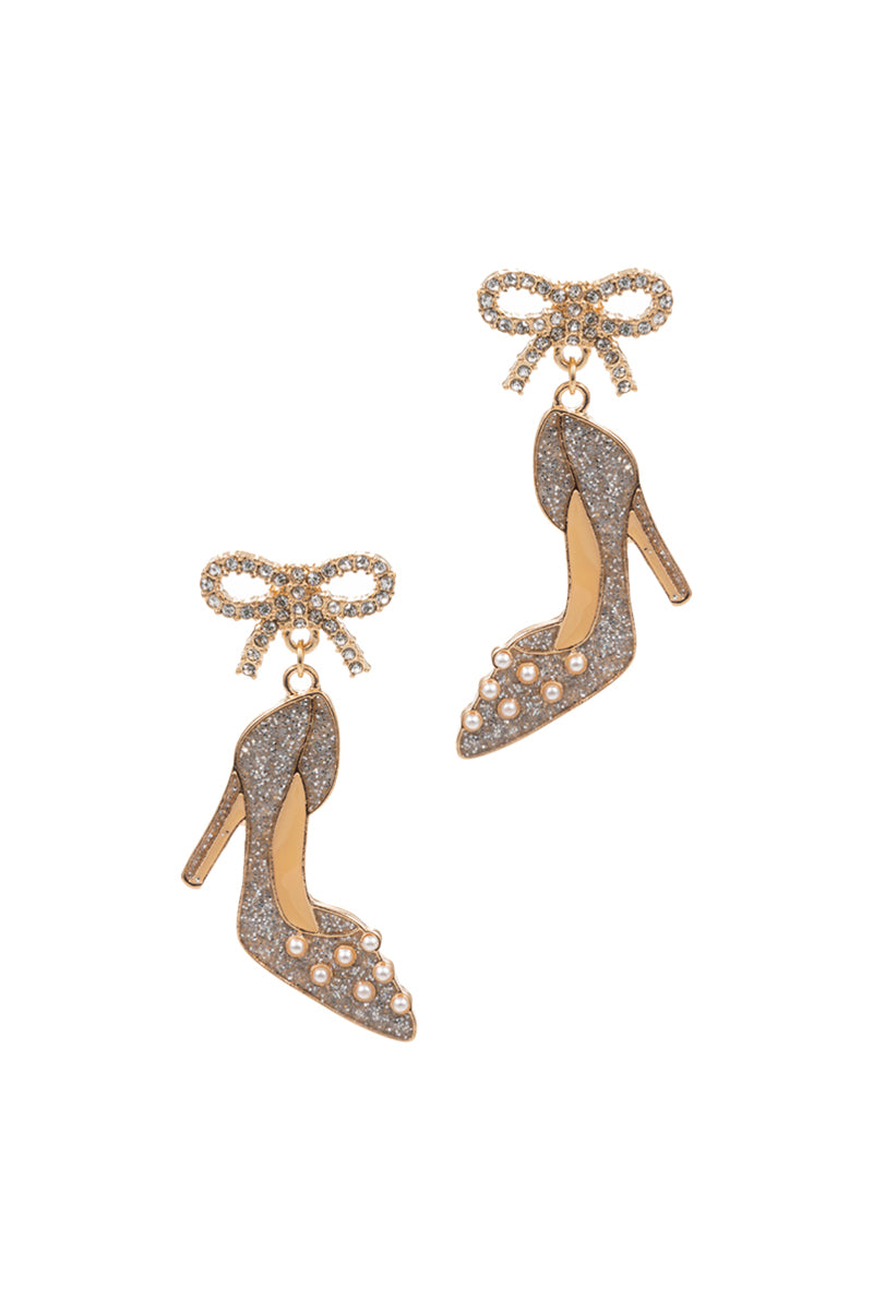 Wedding Shoes W Ribbon Bridal Party Post Earrings