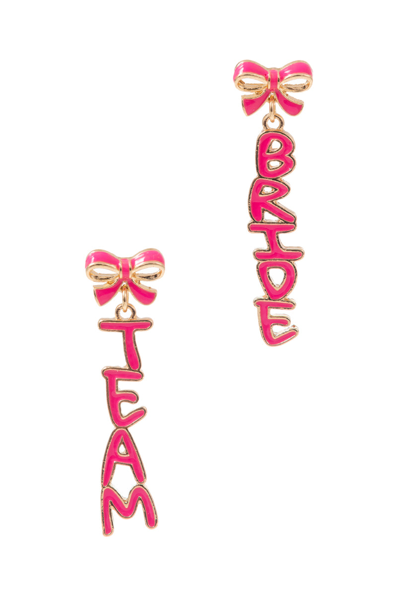 Team Bride Enamel Bridal Party Post Earrings