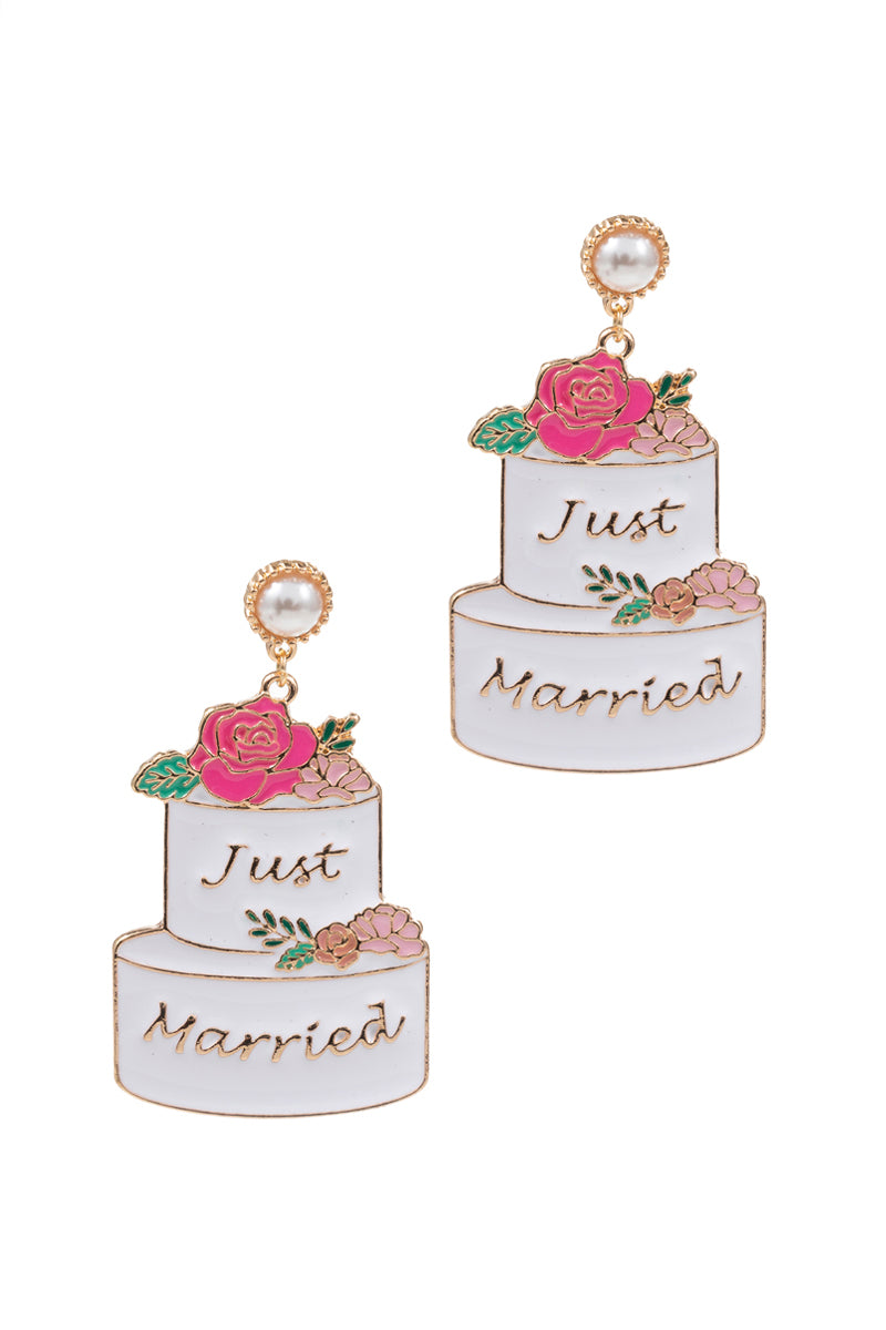 Wedding Cake Bridal Party Post Earrings