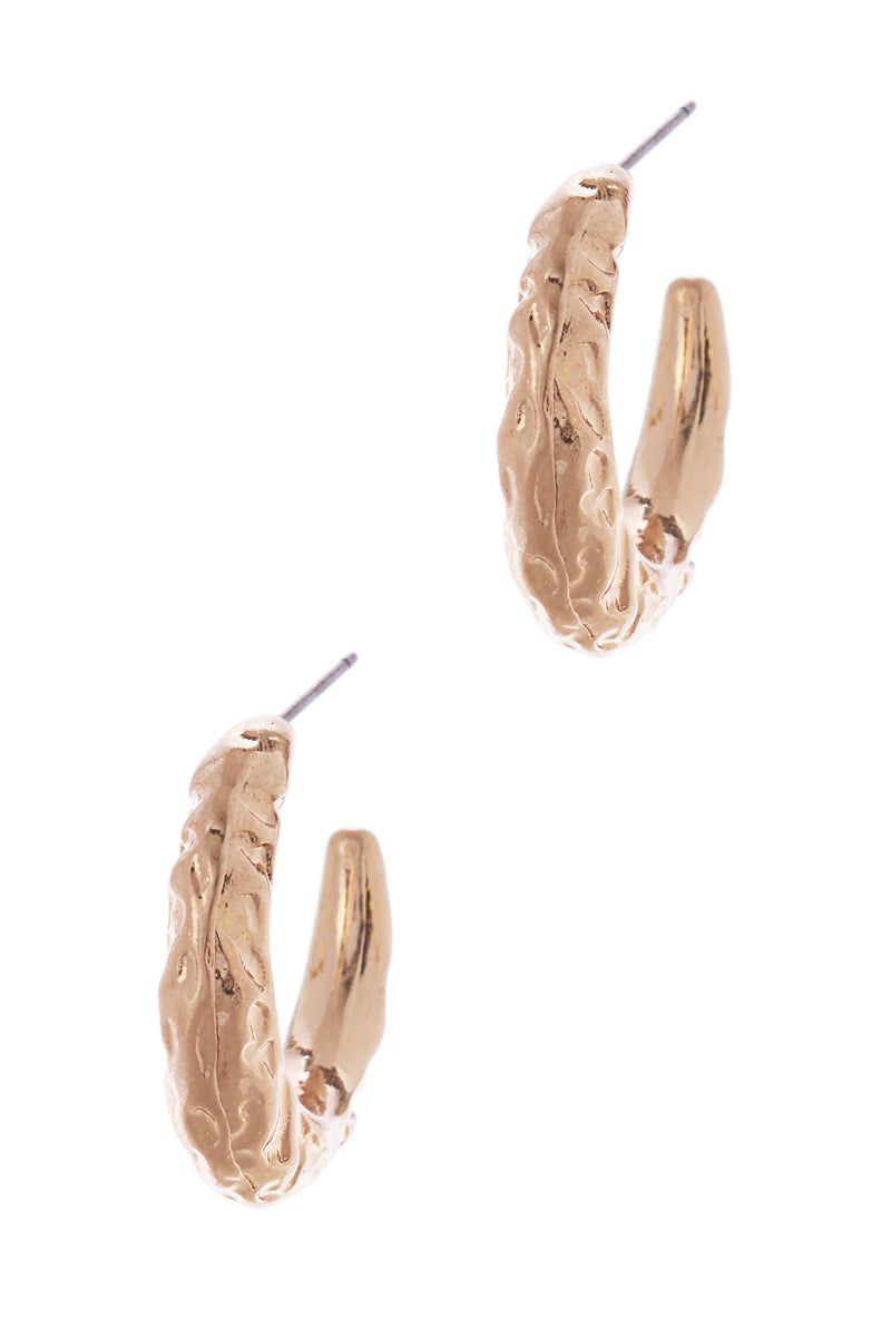 Vintage Metal Outlined Hoop Earrings