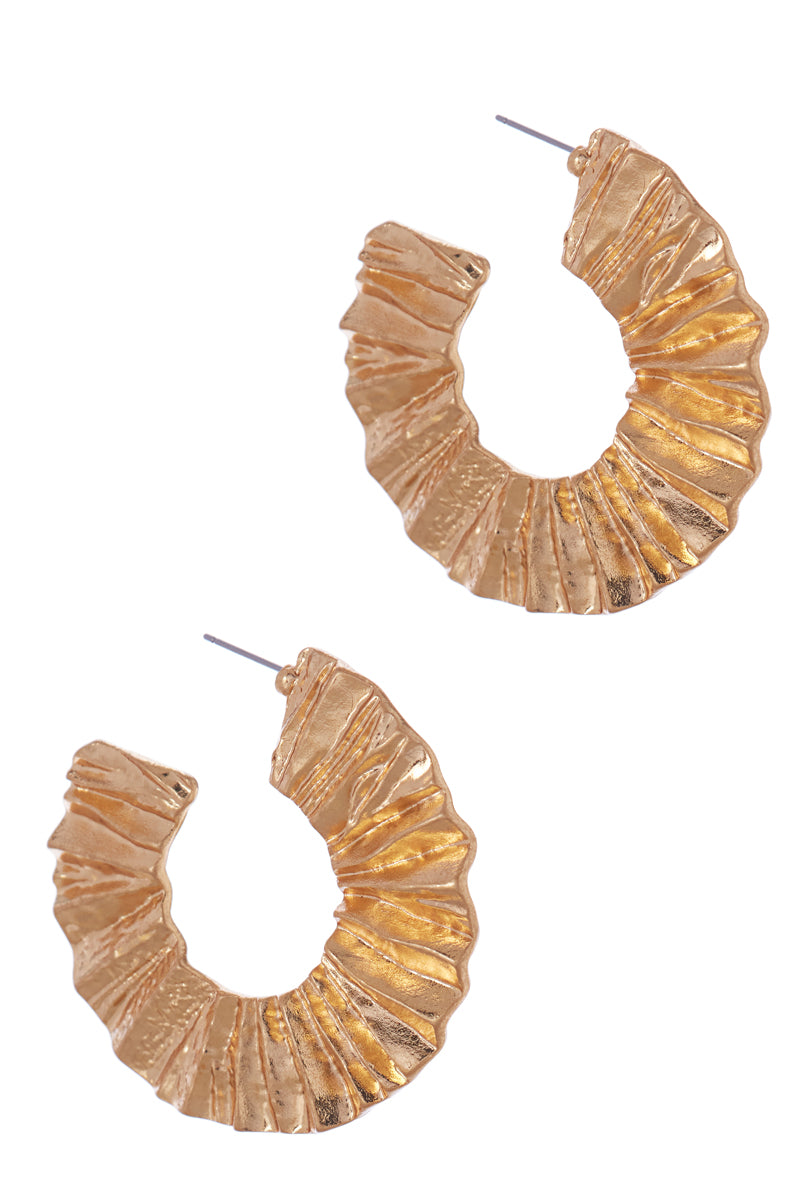 Wrinkled Metal Hoop Earrings