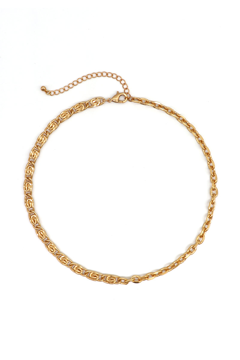 Half And Half Mixed Chain Necklace