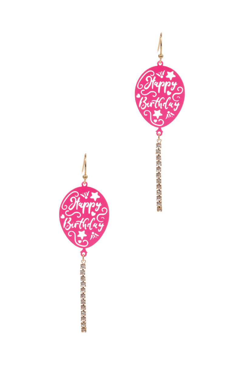 Happy Birthday Ballon Hook Earrings
