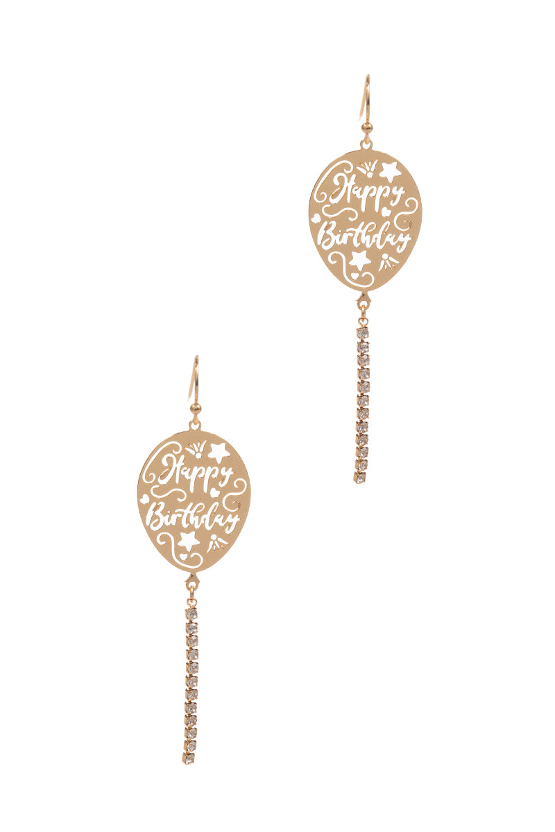 Happy Birthday Ballon Hook Earrings