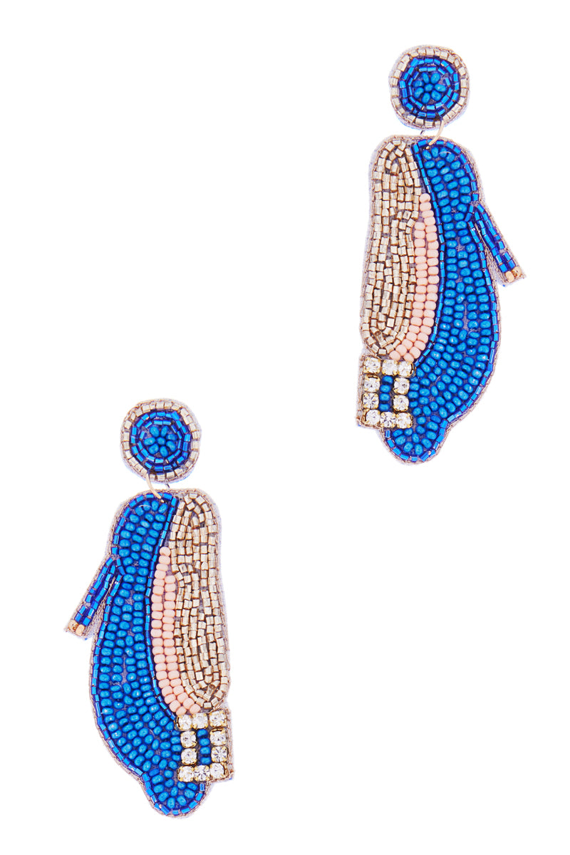 Wedding Shoes Seed Bead Bridal Party Post Earrings