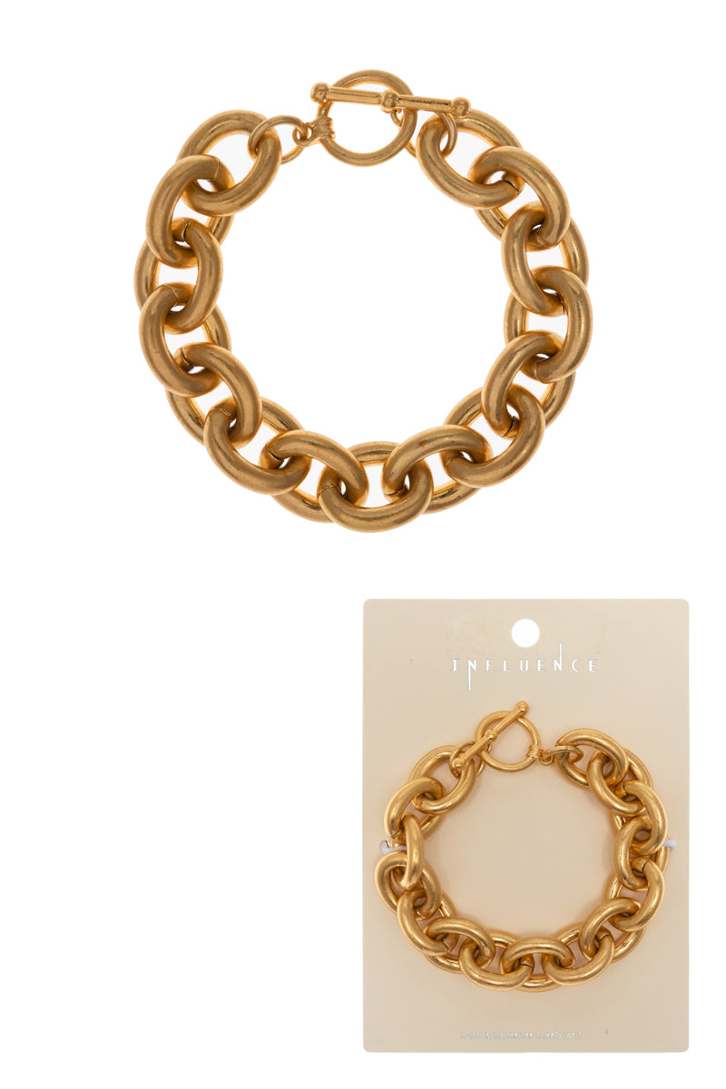 Chunky Chain With Toggle Clasp Bracelet