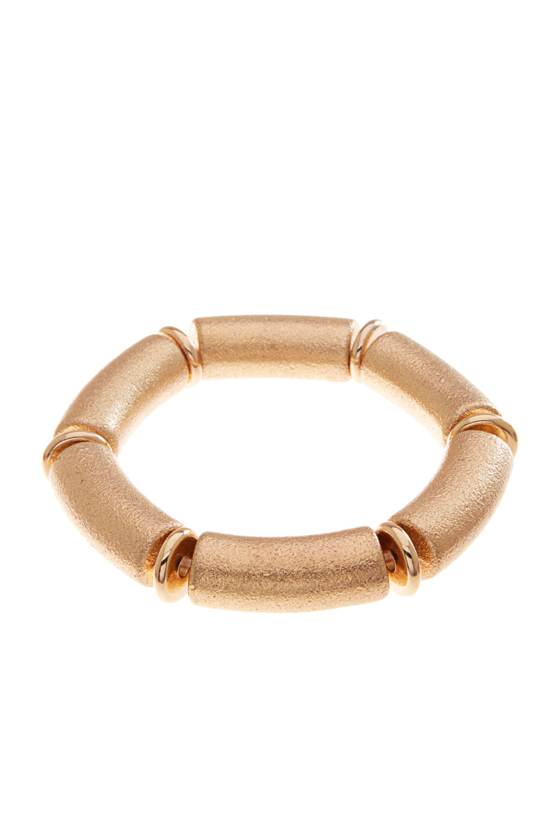 Sanding Textured Metal Stretch Bracelet