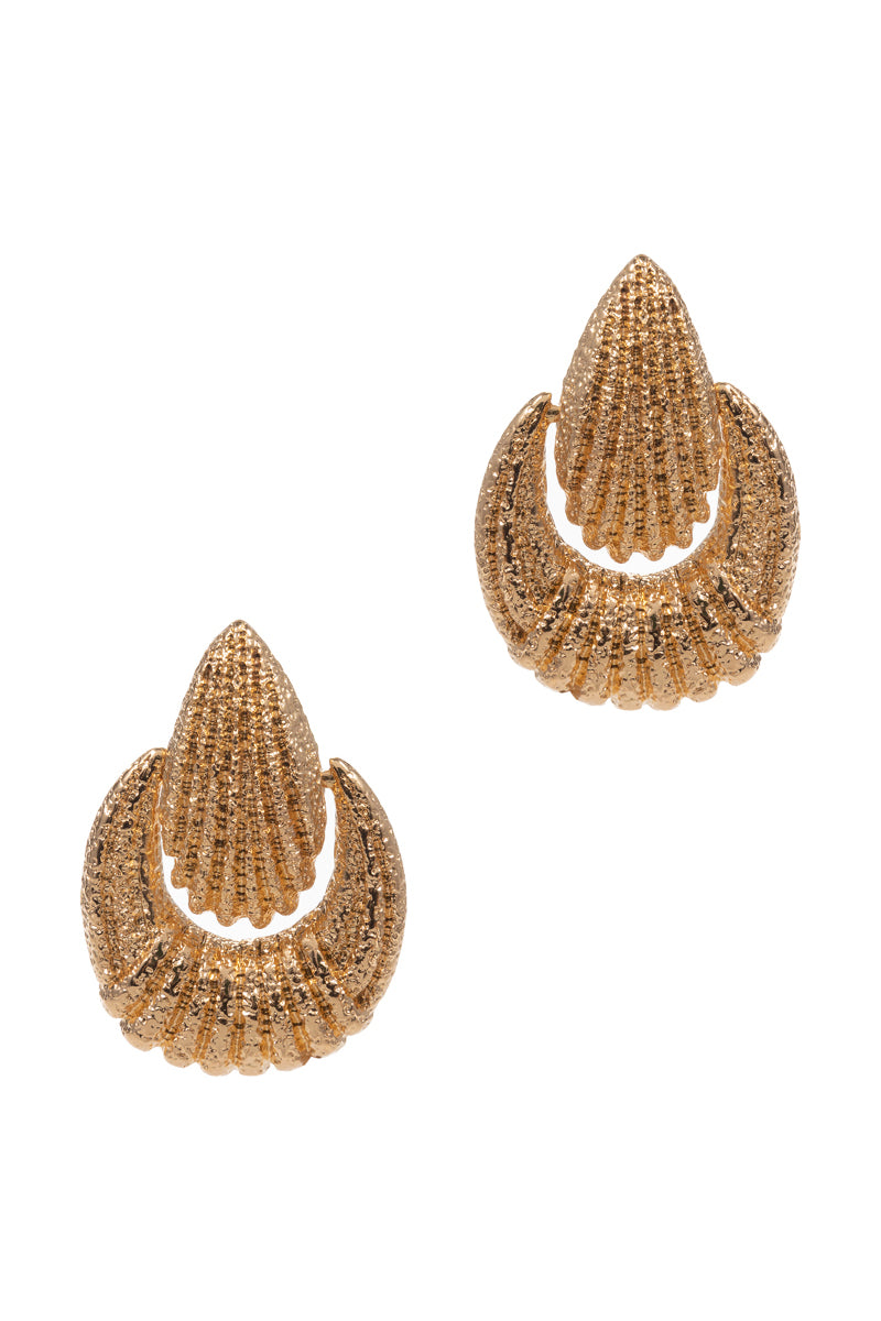 Almond Shaped Metal Post Earrings