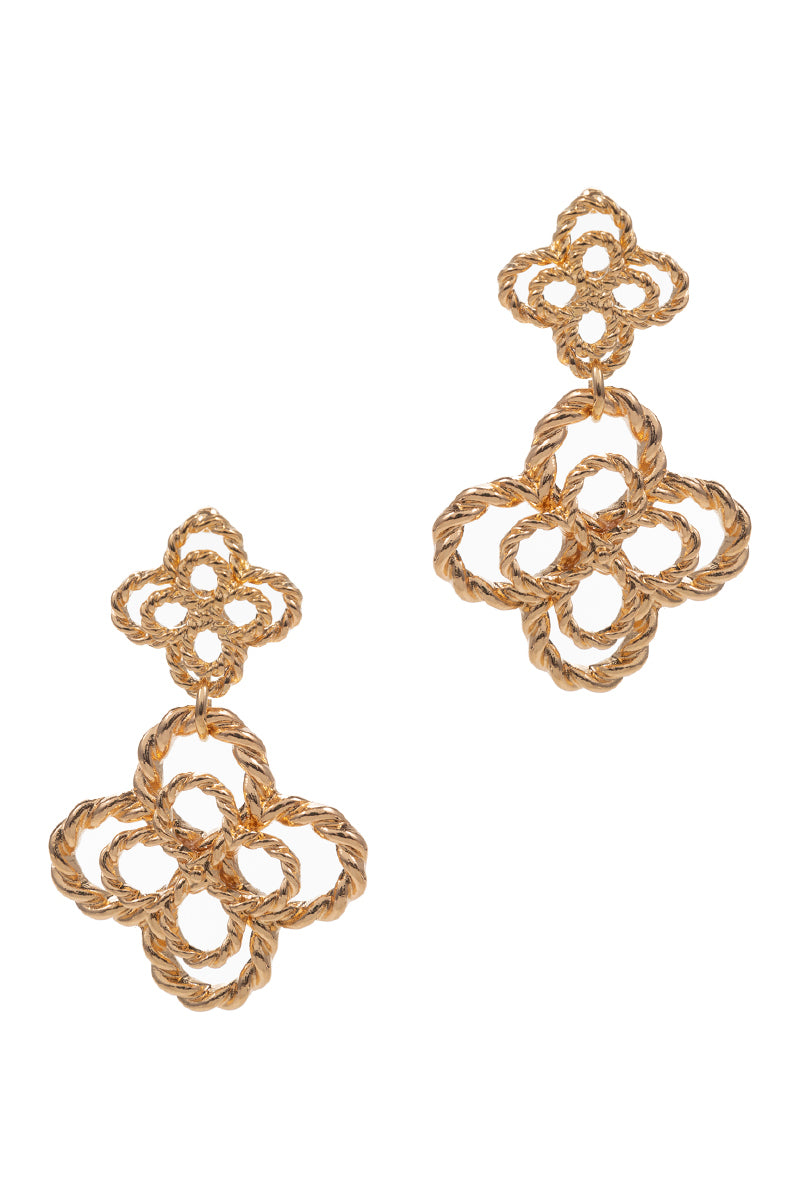 Quad Circles Metal Post Earrings