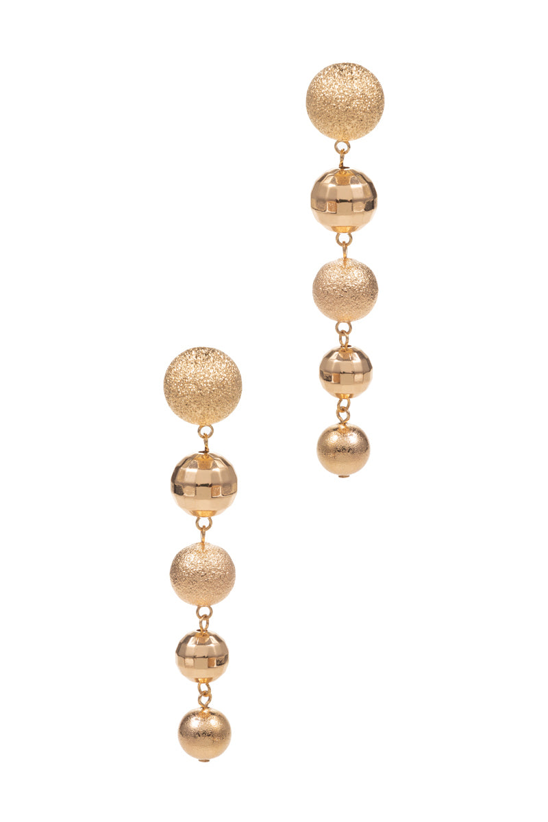5 Brass Balls Vintage Metal Post Earrings