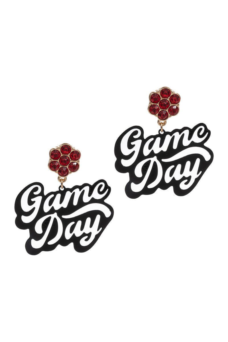Game Day Shaped Brass Metal Post Earrings