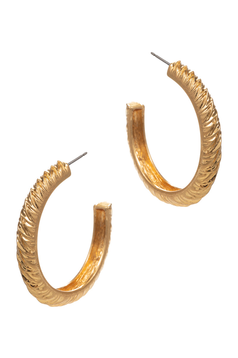 Round Shaped Vintage Metal Hoop Earrings
