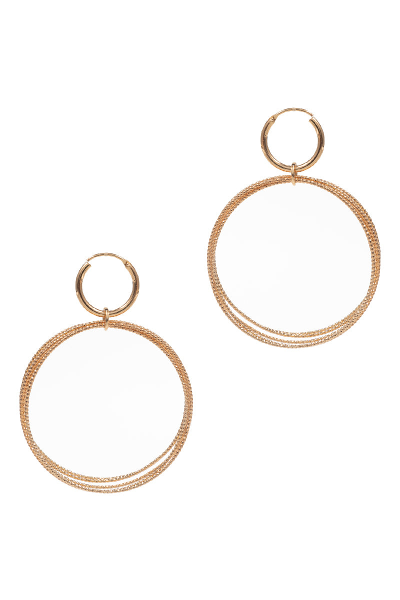 Round Shaped 2 Ways Basic Metal Wire Hoop Earrings