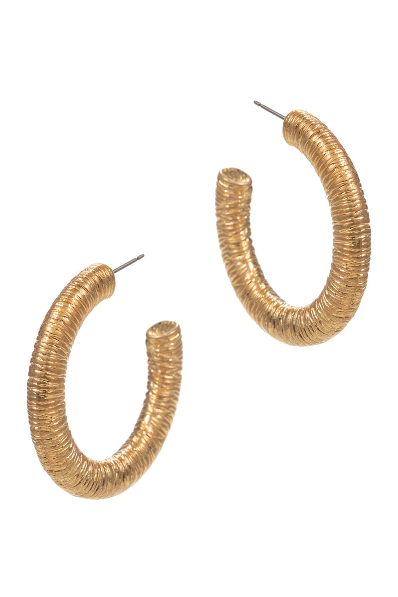 Thick Simple Round Shaped Metal Hoop Earrings