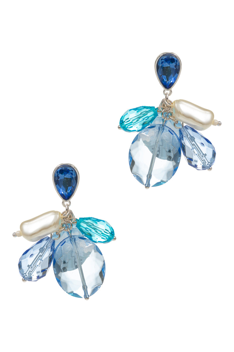 Bling Cluster Glass Charm Post Earrings