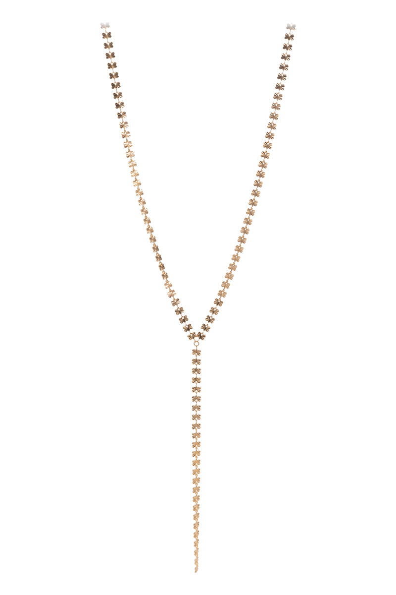 Drop Brass Basic Metal Chain Y Shape Necklace