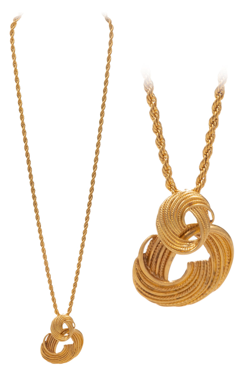 Vintage Metal Pendant Long Necklace