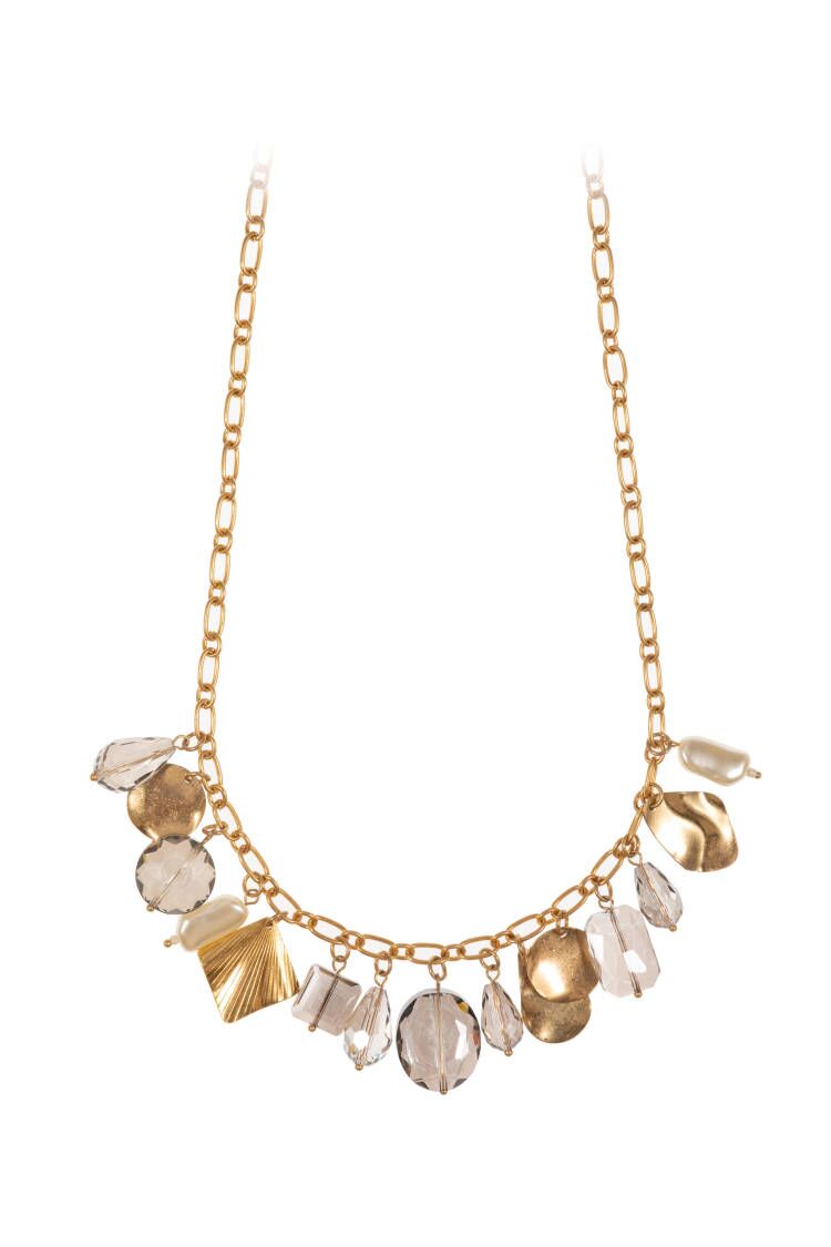 Irregular Shaped Glass Short Necklace