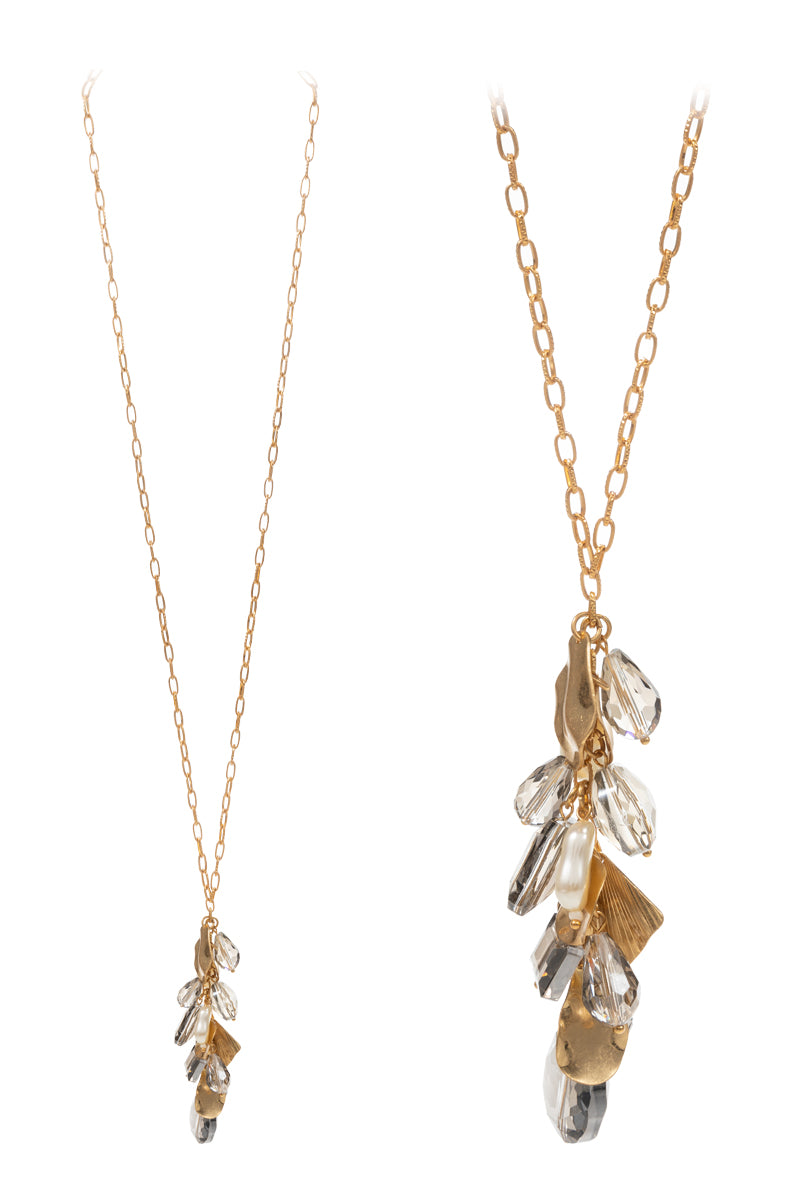 Irregular Shape Ystyle Glass Cluster Long Necklace