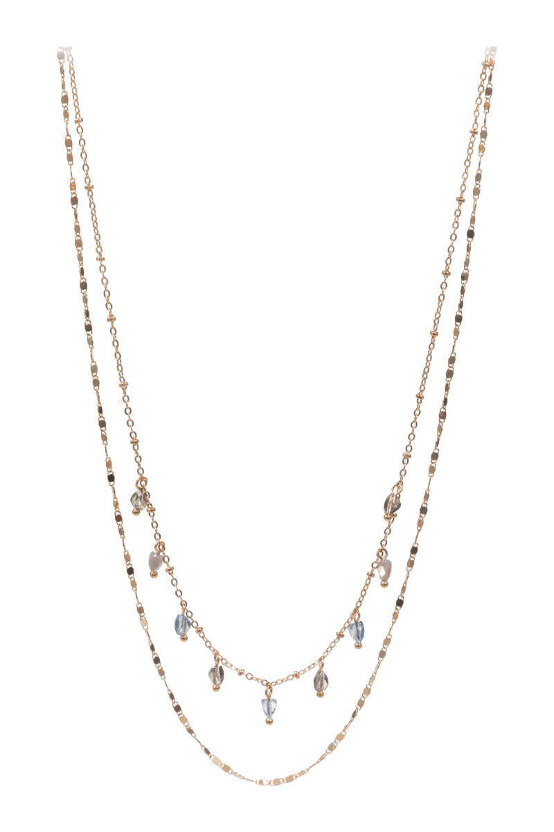Cahin With Glass Beads 2 Layered Necklace