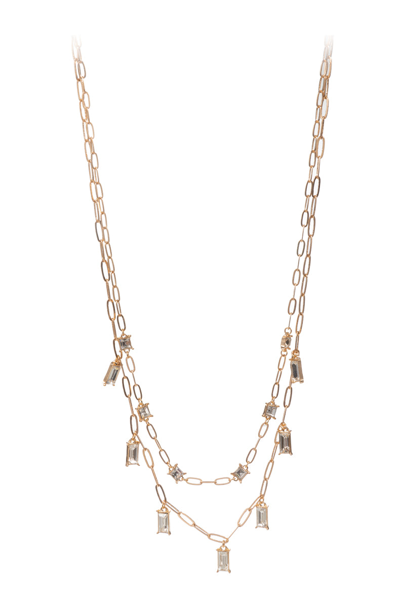 Cahin With Glass Beads 2 Layered Necklace
