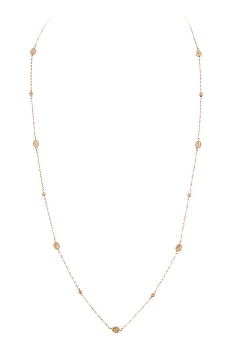 Metal Nugget Stational Basic Metal Long Necklace