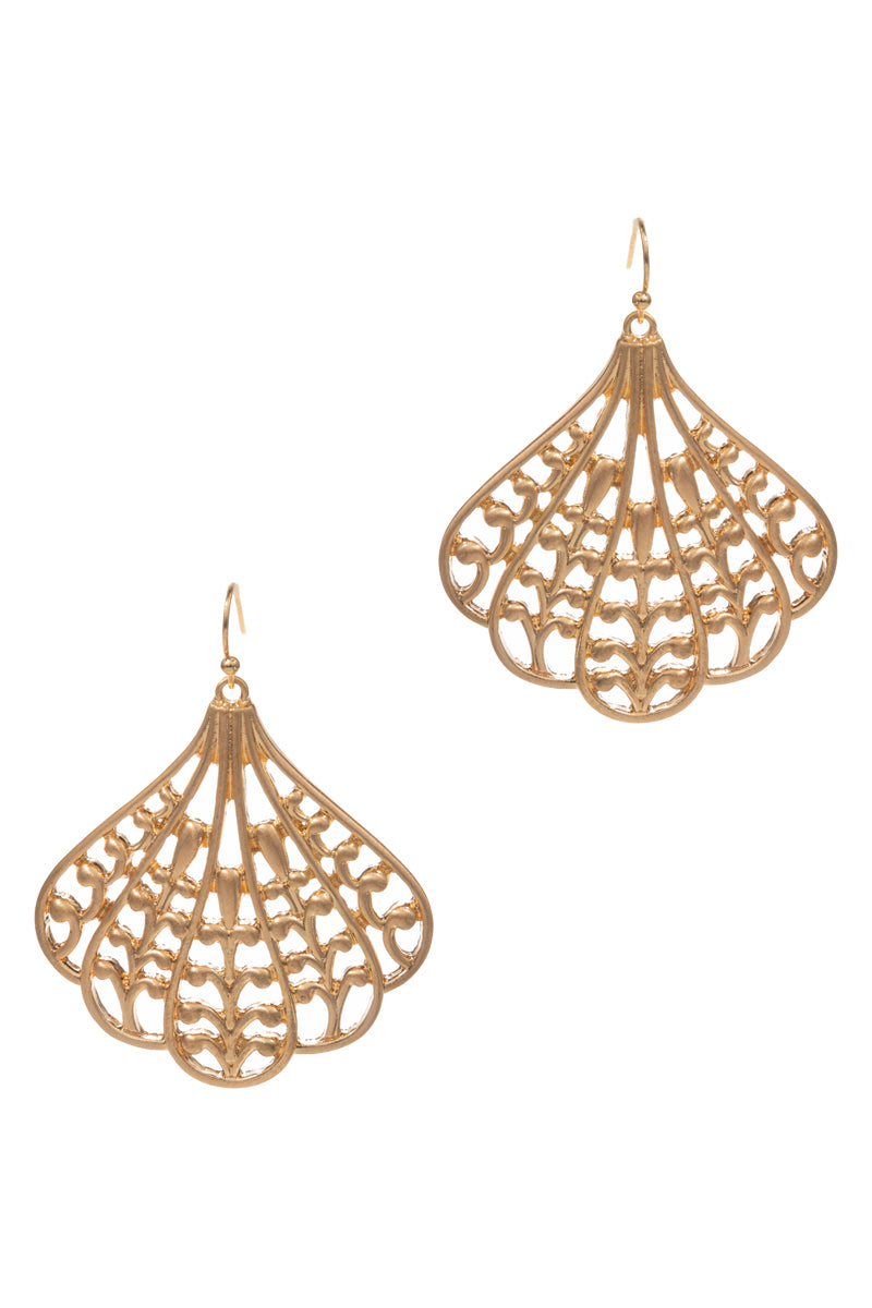 Round Shaped Filigree Basic Metal Hook Earrings