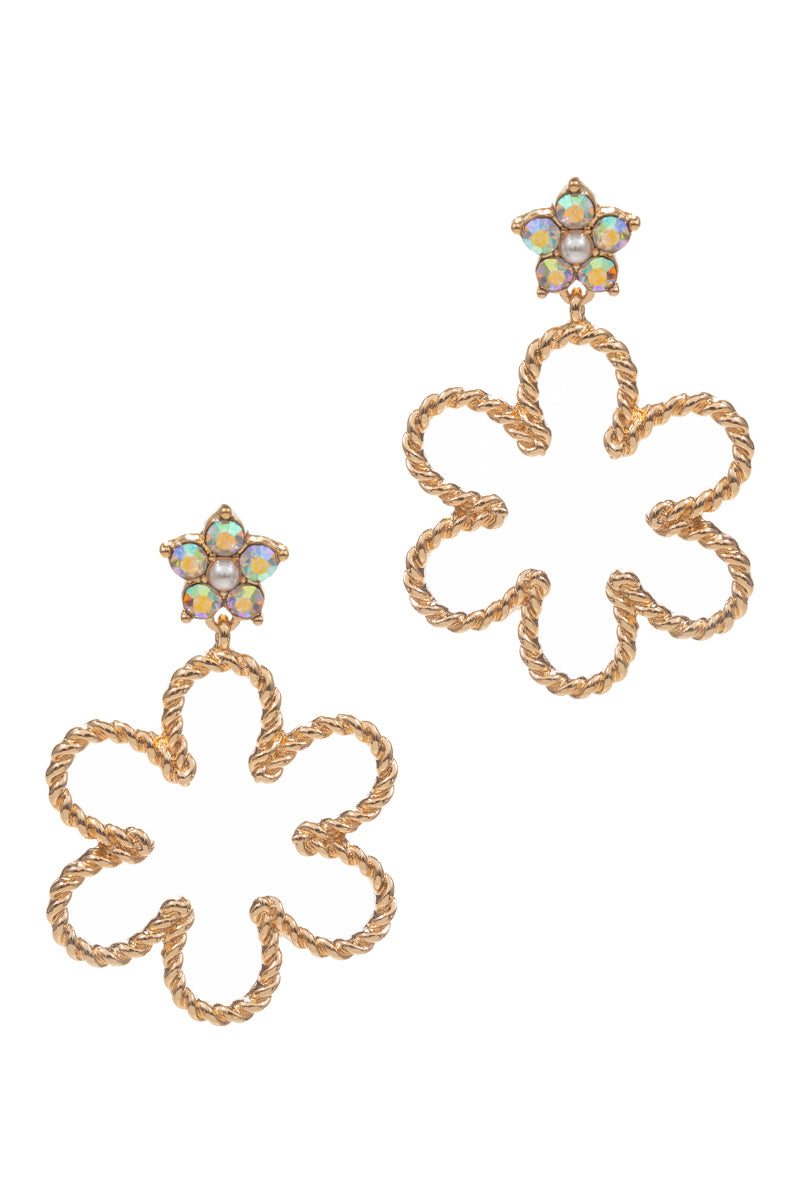 Flower Shaped Metal Post Earrings