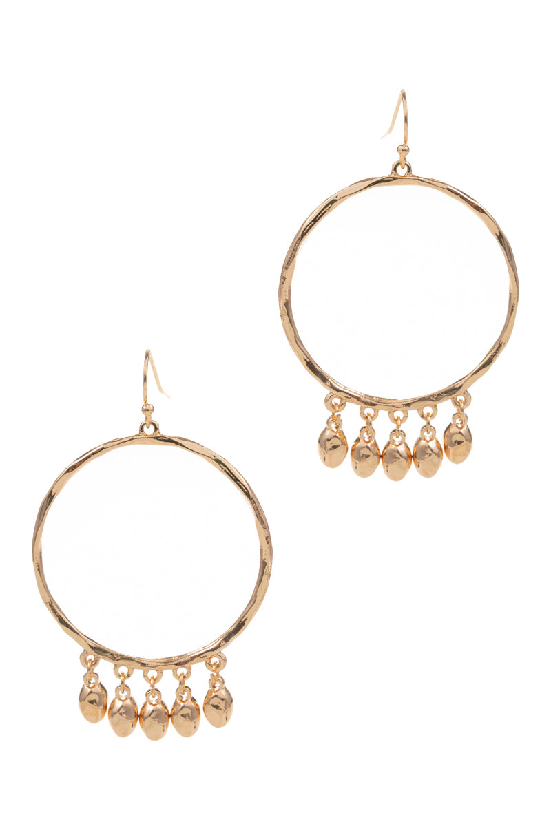 Basic Metal Drop Frontal Round Hook Earrings