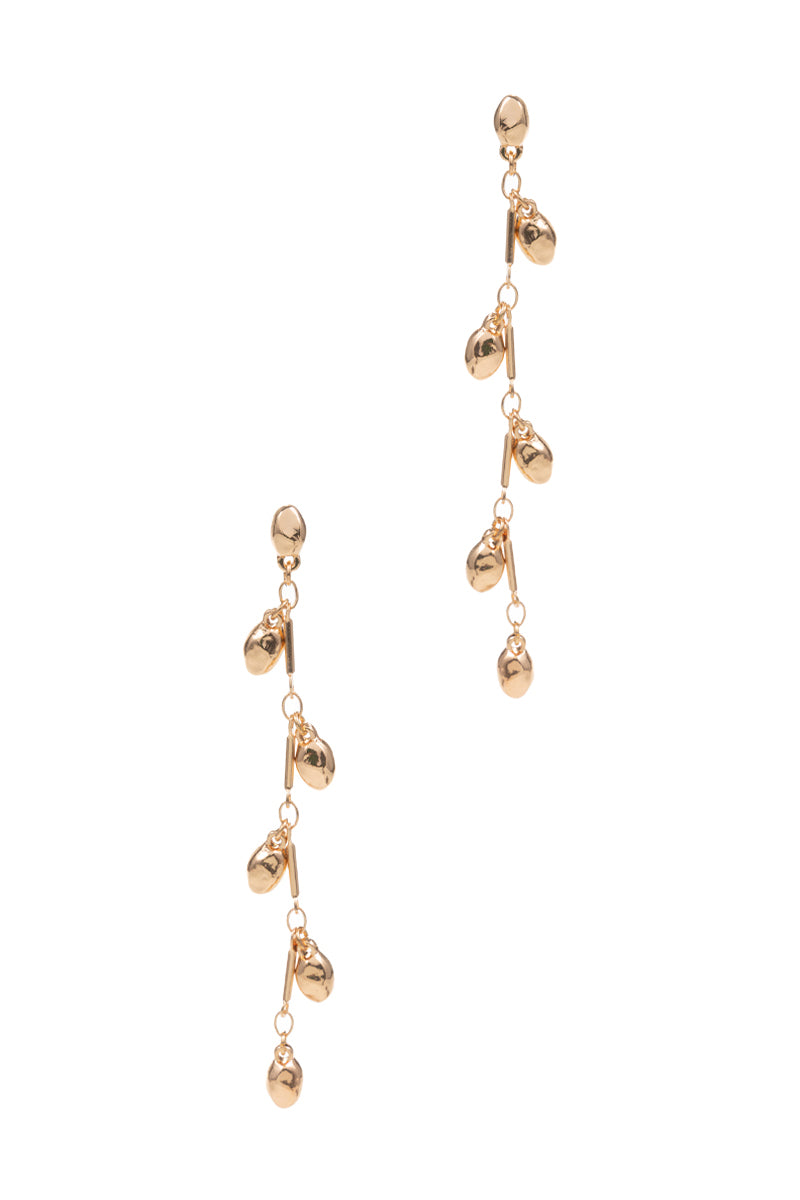 Linear Shaped Basic Metal Drop Post Earrings