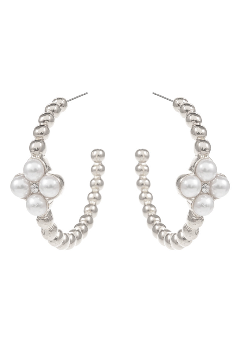 Clover Shaped Metal Hoop Earrings