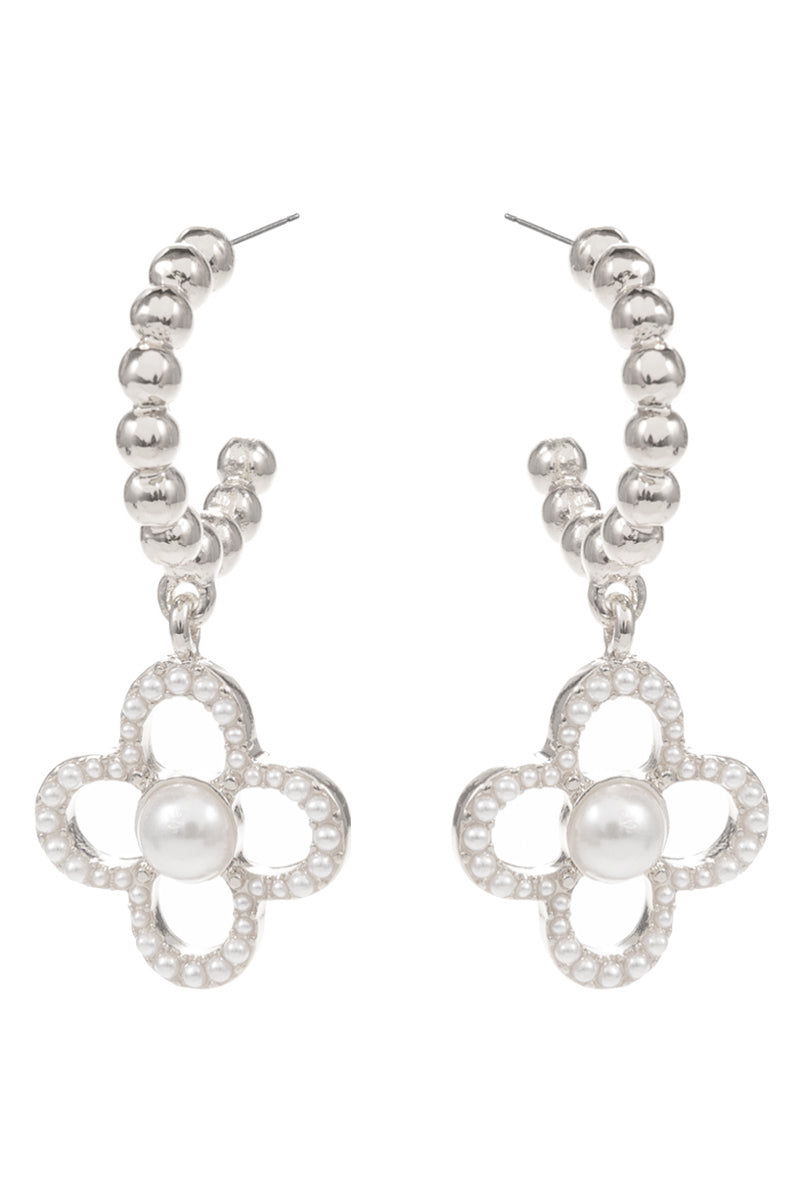 Clover Shaped Metal Hoop Earrings