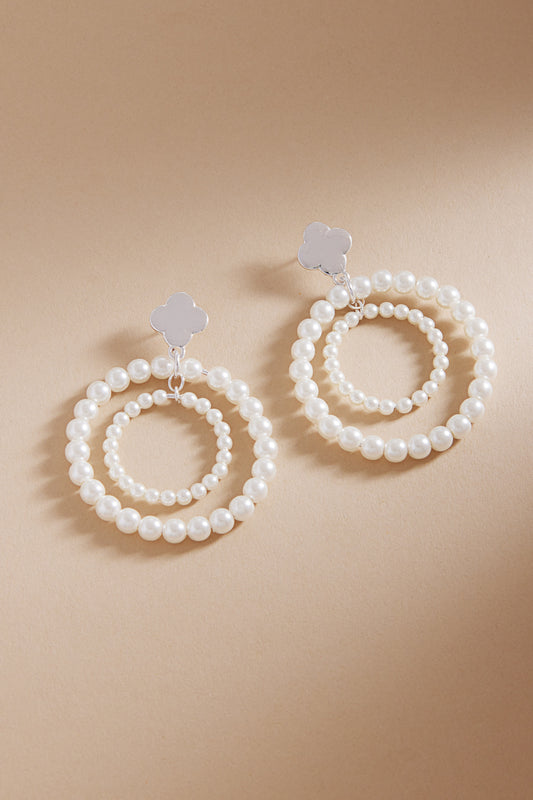 Clover Shaped Metal Post Earrings