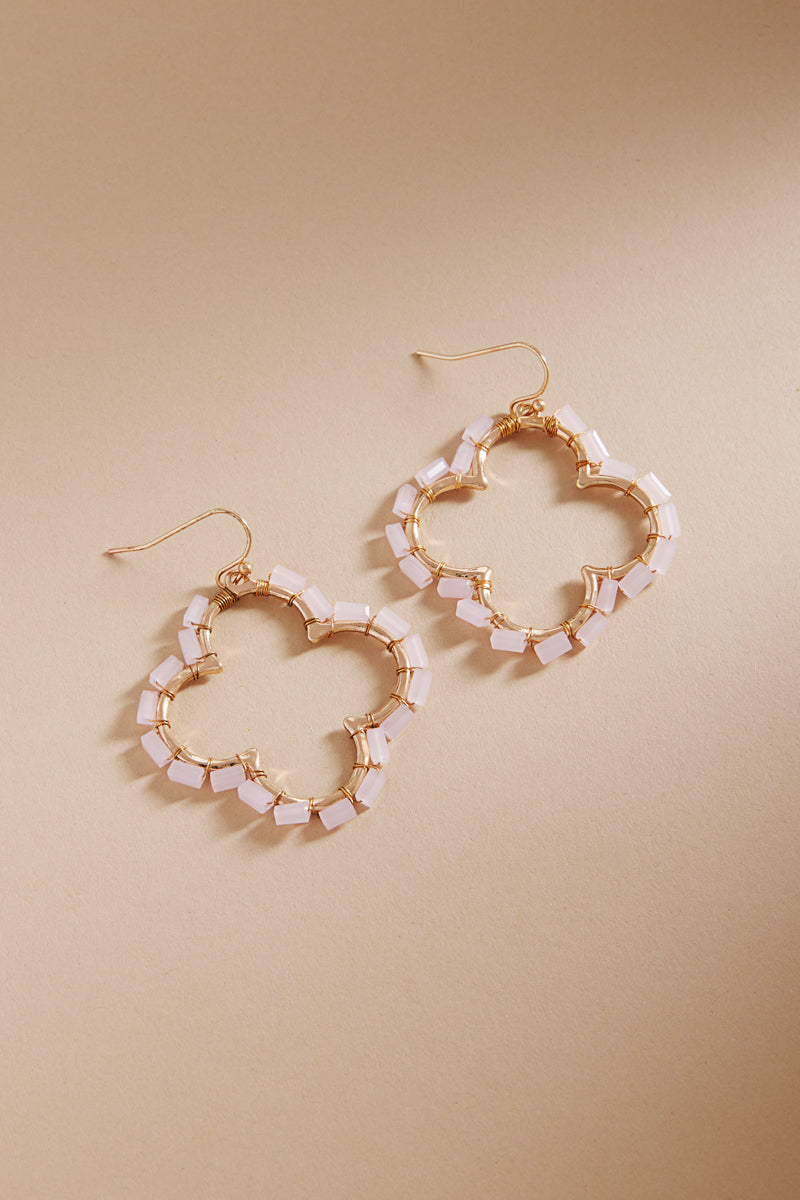 Clover Shaped Metal Hook Earrings