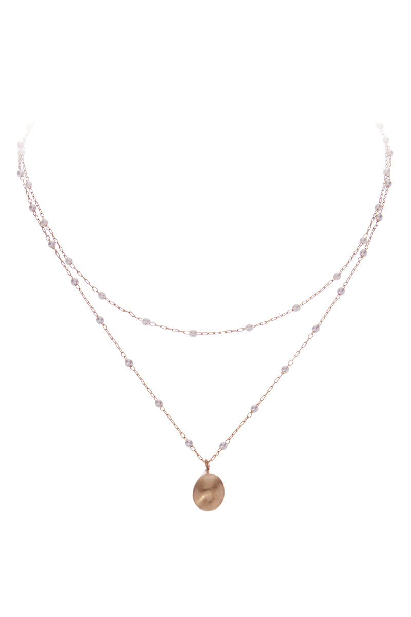 Basic Metal High Polished Satin Layered Necklace