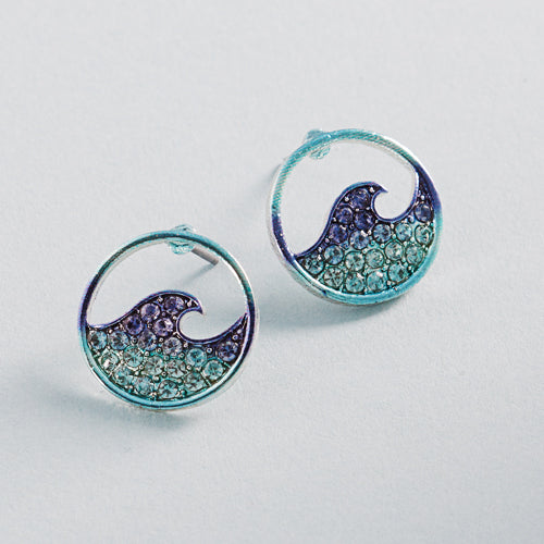 Summer Wave Sealife Gradation Print Post Earrings