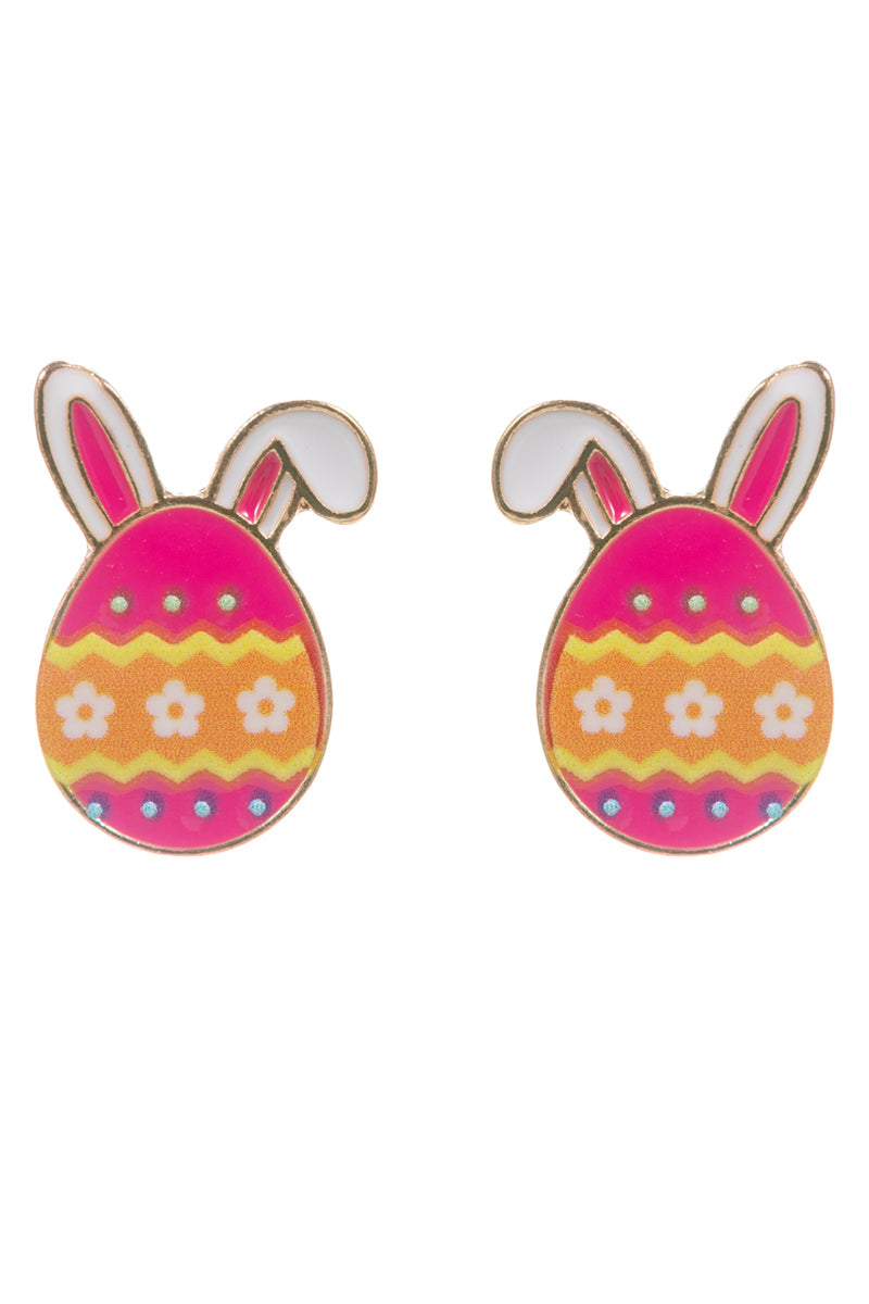 Easter Egg Enamel Pattern Titanium Post Earrings