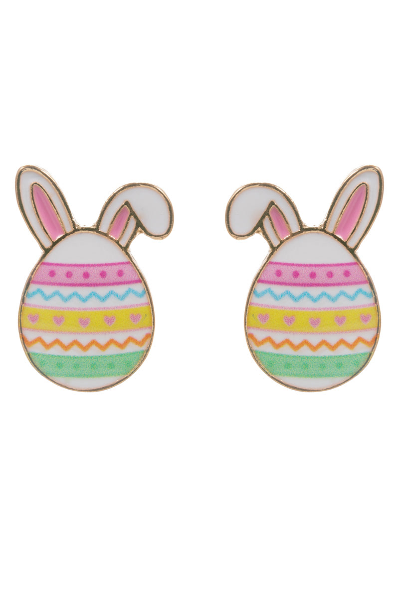 Easter Egg Enamel Pattern Titanium Post Earrings