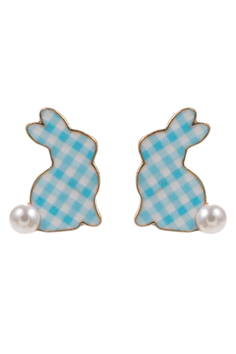 Easter Bunny Enamel Pattern Titanium Post Earrings