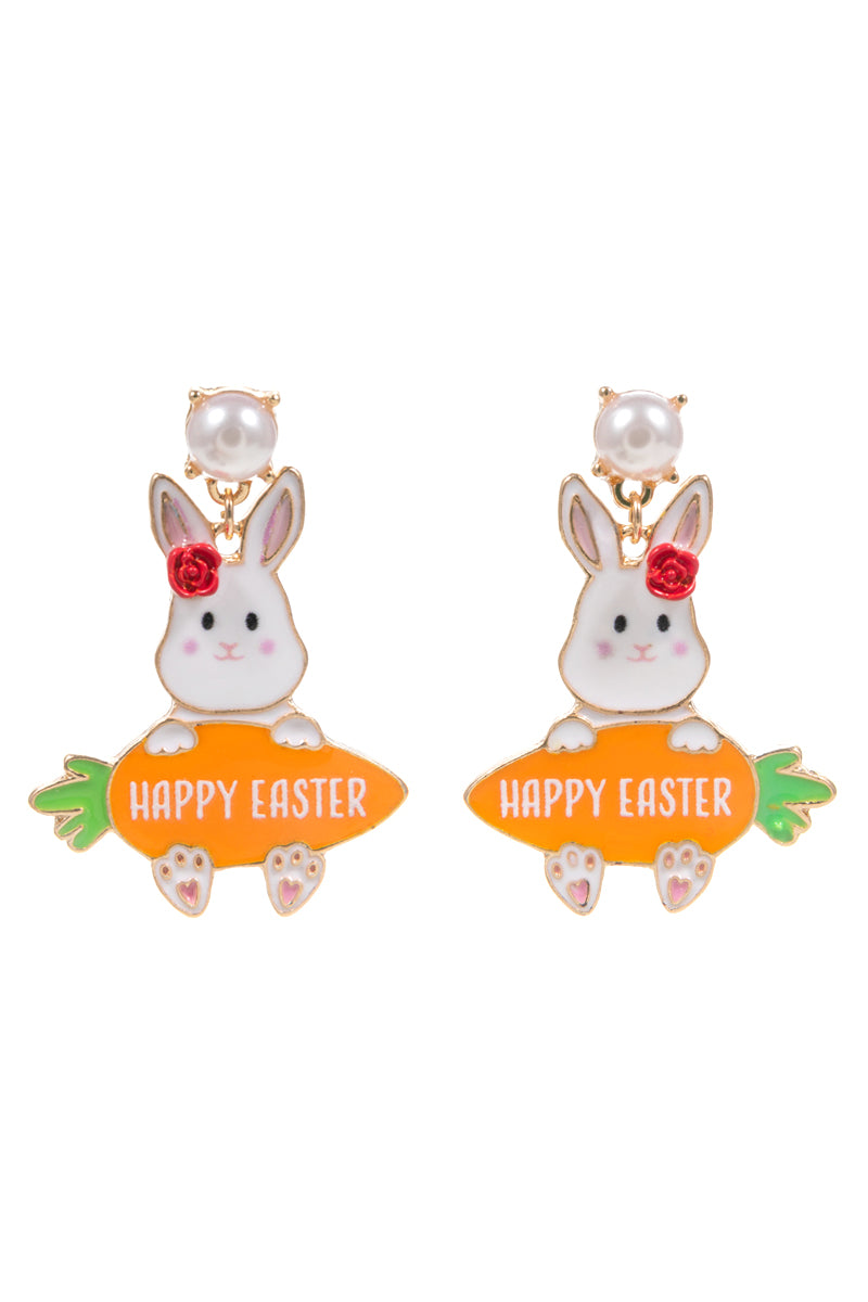 Easter Bunny N Chick Enamel Titanium Post Earrings