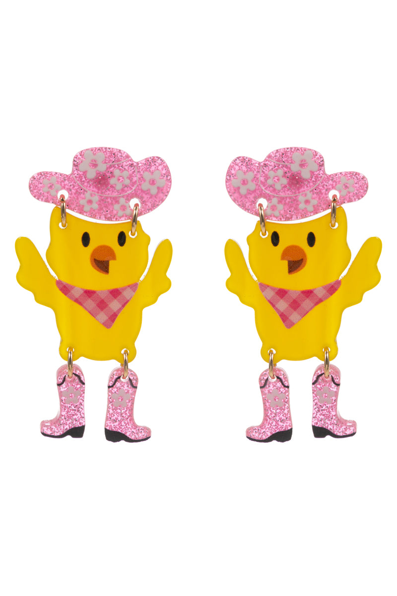 Easter Chick Acetate Western Style Post Earrings
