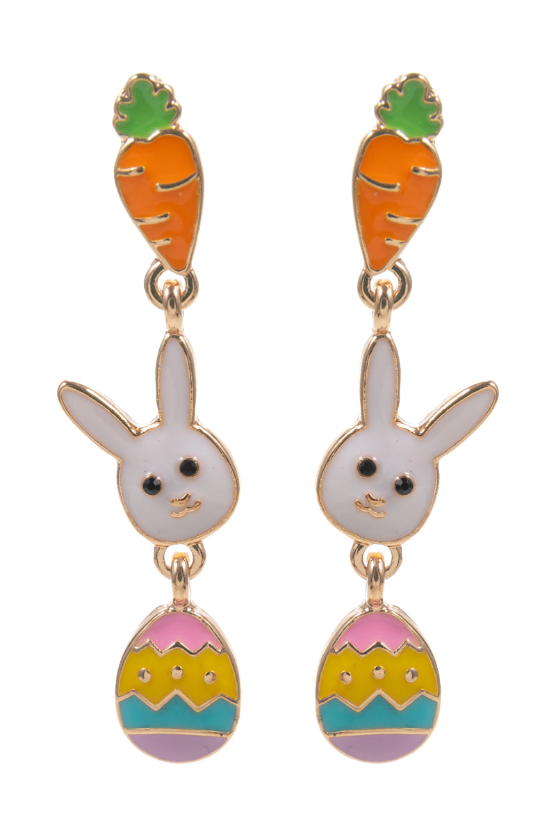 Easter Icon Enamel 3 Drop Titanium Post Earrings