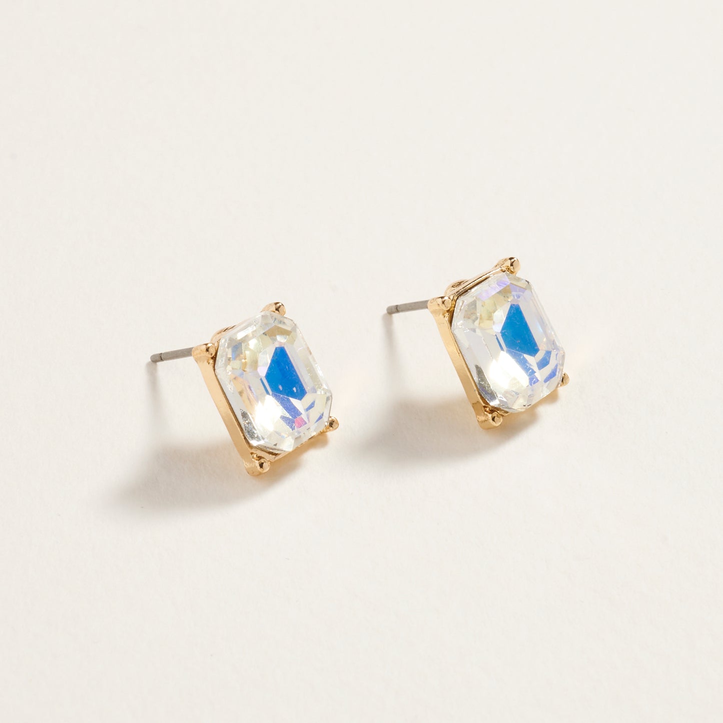 Rectangle Rhinestone Post Earrings Jewelry