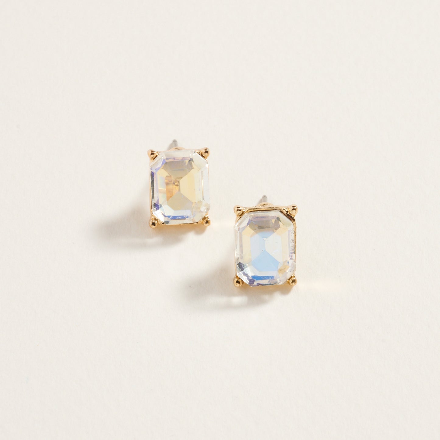 Rectangle Rhinestone Post Earrings Jewelry