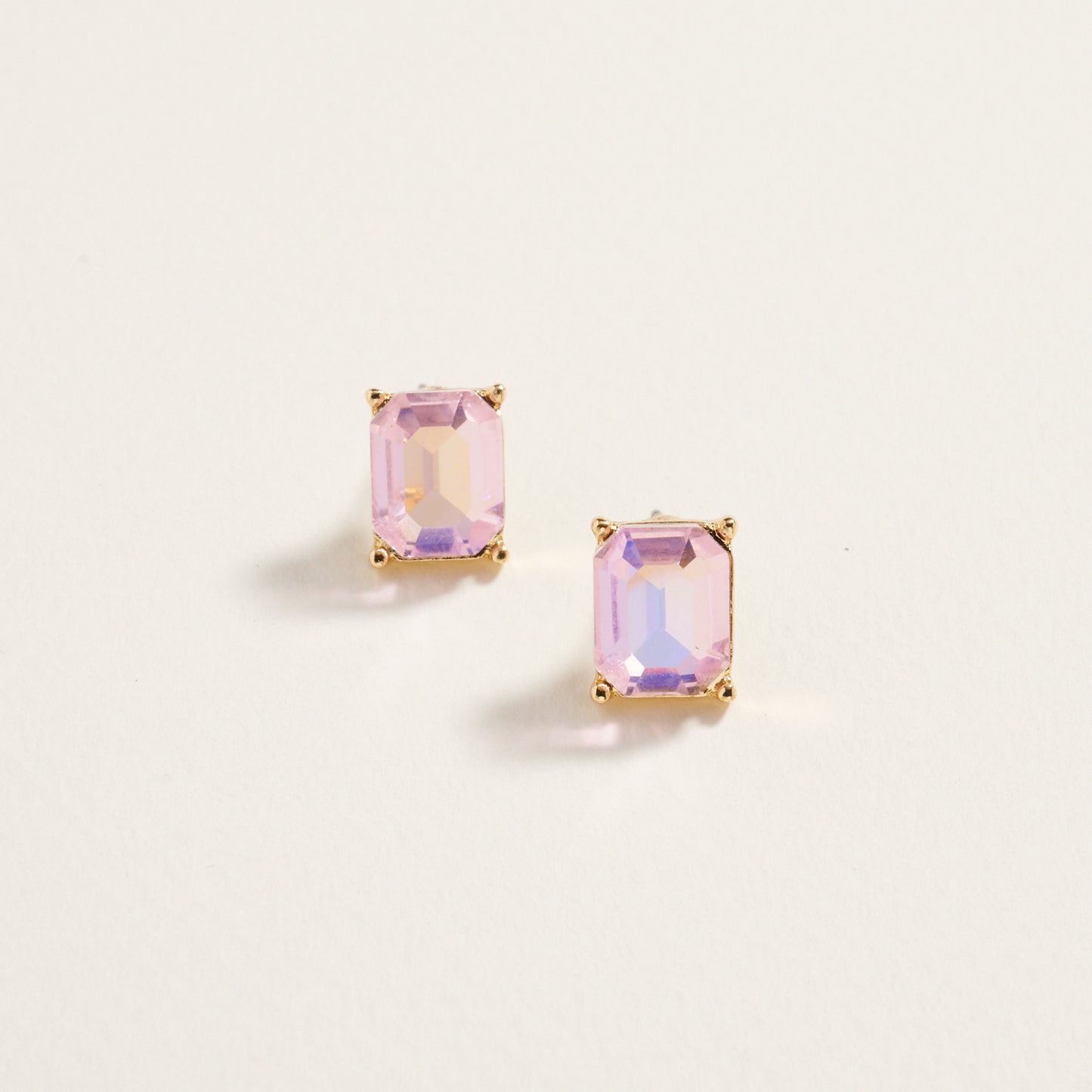 Rectangle Rhinestone Post Earrings Jewelry