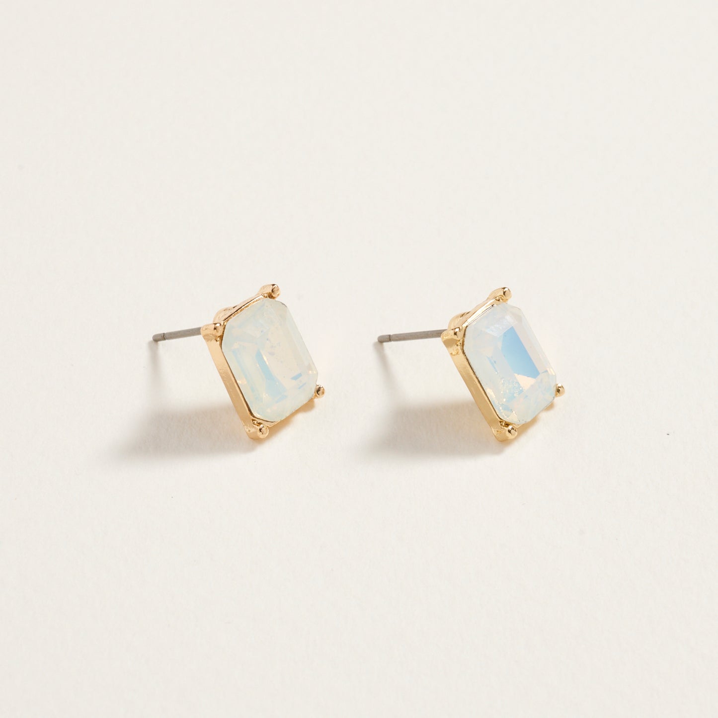 Rectangle Rhinestone Post Earrings Jewelry